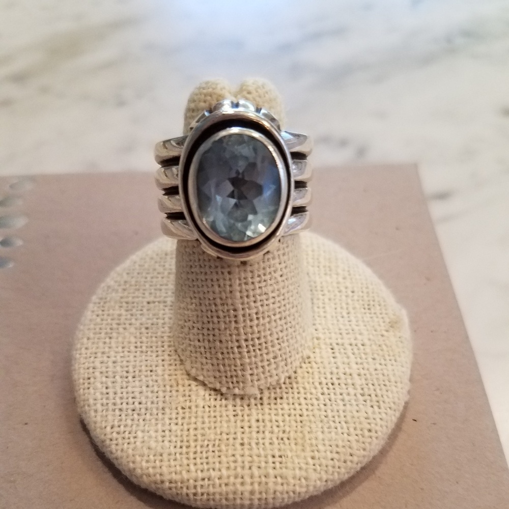 EUC Silpada Blue Topaz .925 R0902 Ring sz 6